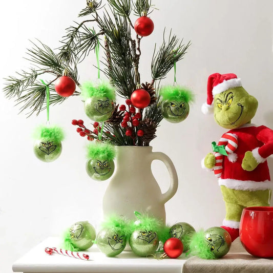 Grinch Plüsch-Weihnachtskugel-Set